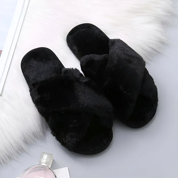 fluffy slippers, fluffy slippers for women, fuzzy slippers, indoor slippers, fuzzy slides